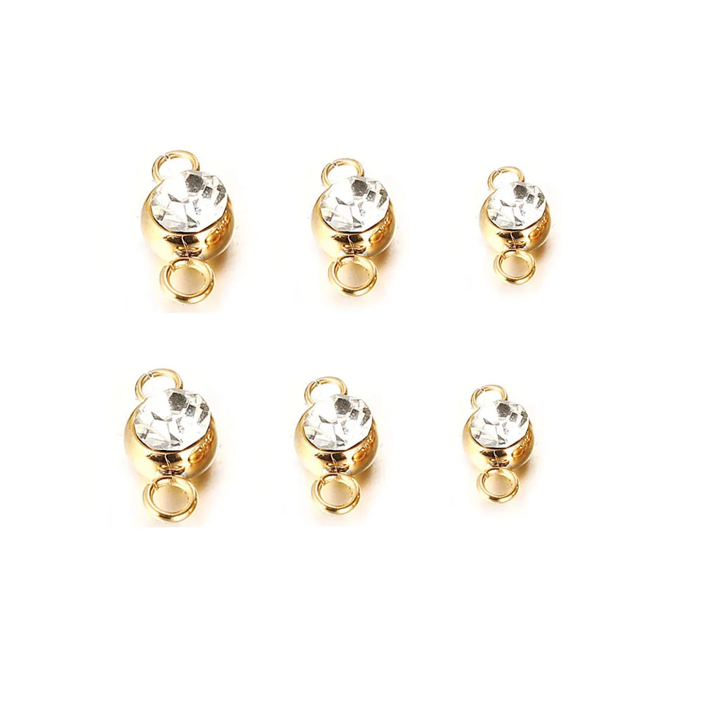 20 шт./лот золотой цвет очаровательыне нержавеющие блестящий Круглый Хрустальные