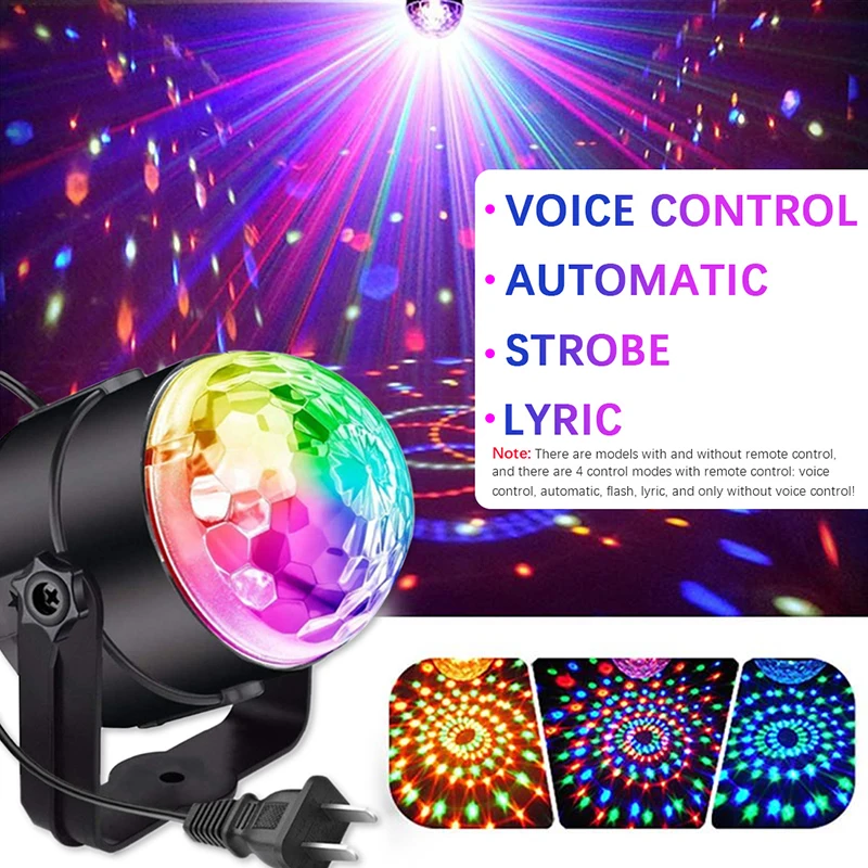 3W LED Party Stage Light RGB Laser Dj Strobe Lamp Christmas Projector Sound Activated Rotating Disco Ball for Dance Floor | Электроника