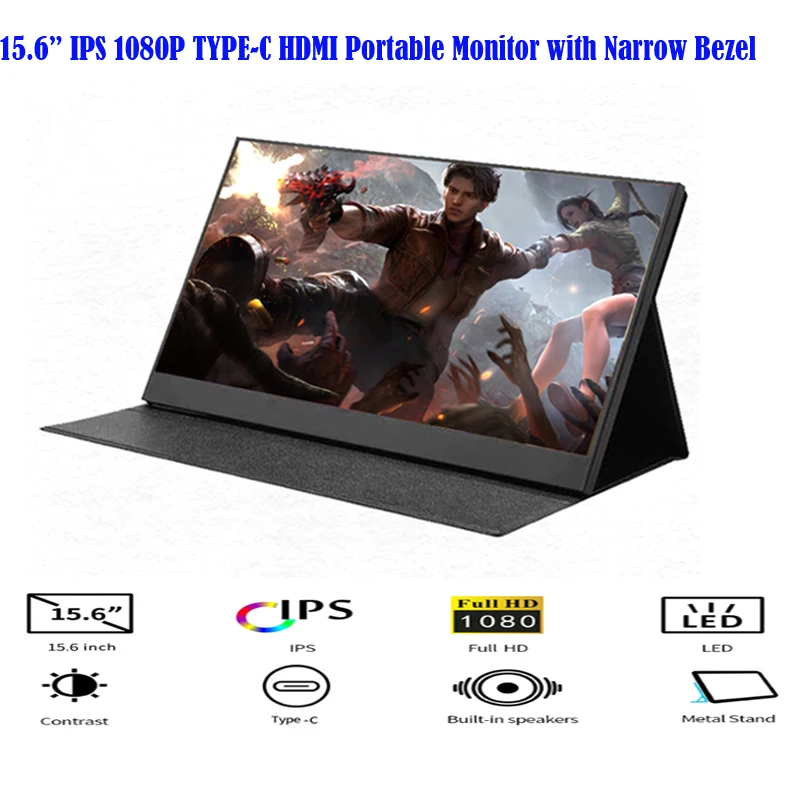 15.6 inch IPS 1080P FHD HDMI USB TYPE-C Touch Screen Portable Monitor Gaming For Raspberry Pi PC Phone PS4 Xbox Switch | Компьютеры и