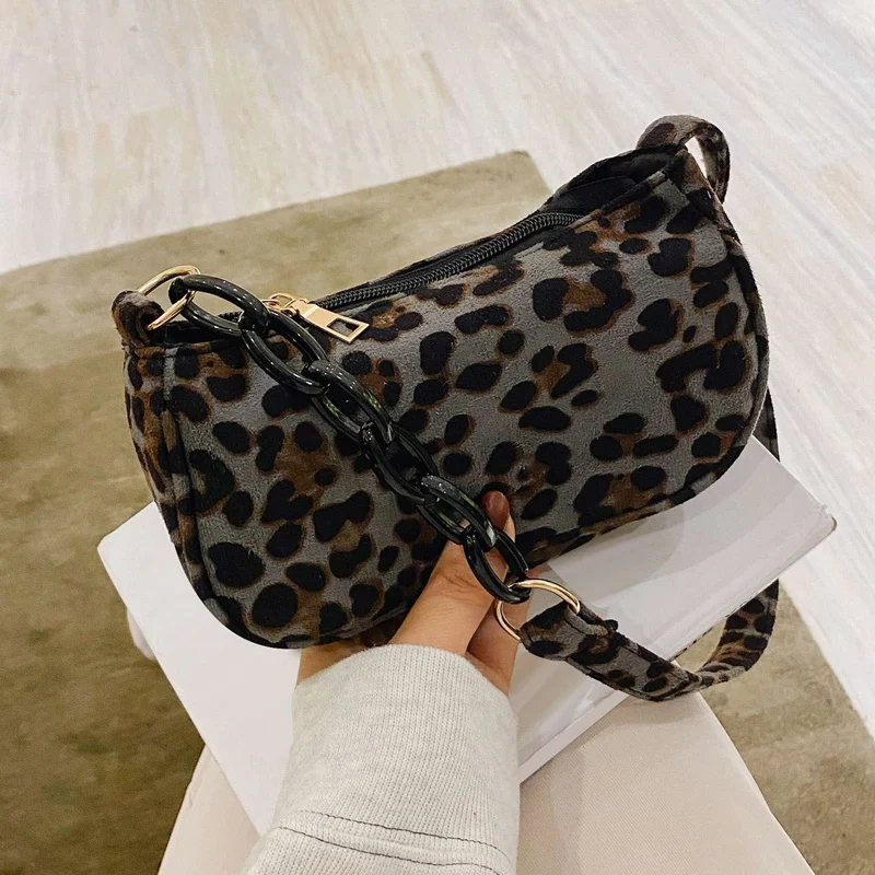 

1 Pcs Vintage Leopard Pattern Underarm Chain Bag & 1 Pcs Multifunctional Finishing Bag