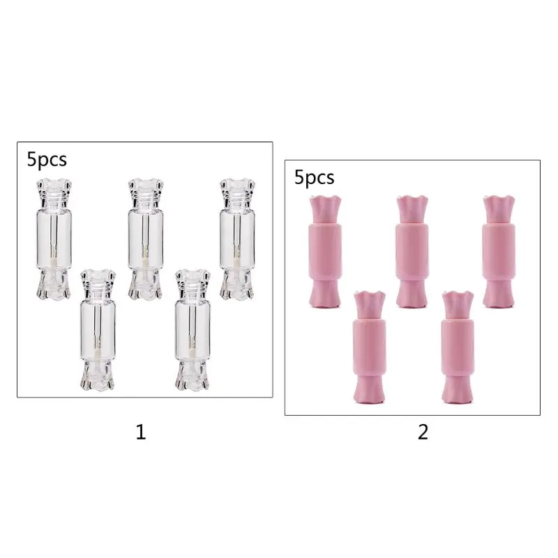 Очаровательные пустые блески для губ в форме конфет 5 шт. контейнер