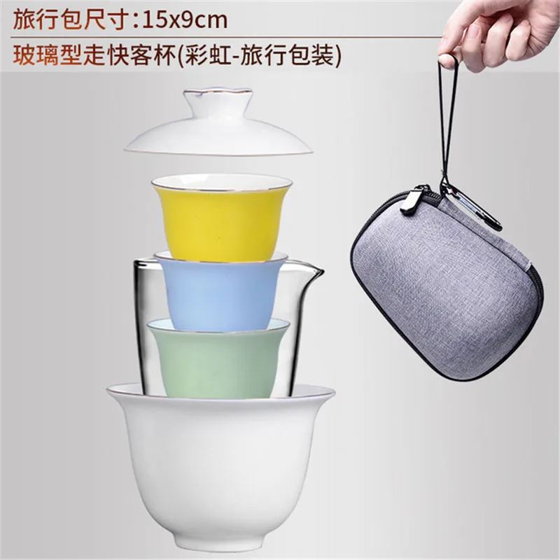 Сине-белый фарфоровый чайный сервиз Gaiwan китайский старинный глазурный