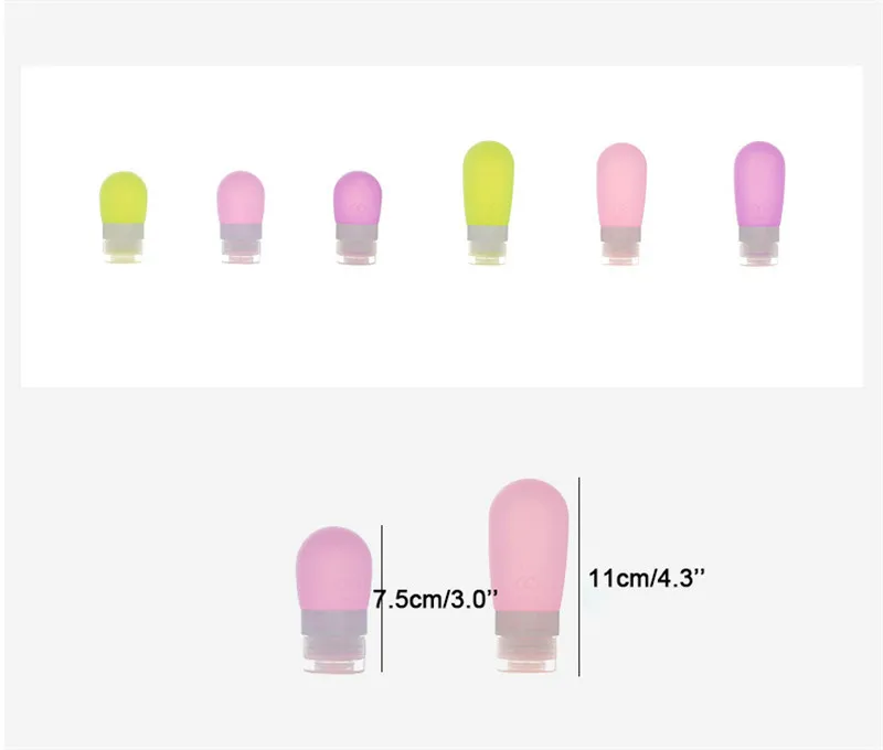 Дорожные бутылки герметичные силиконовые сжимаемые для шампуня многоразовые