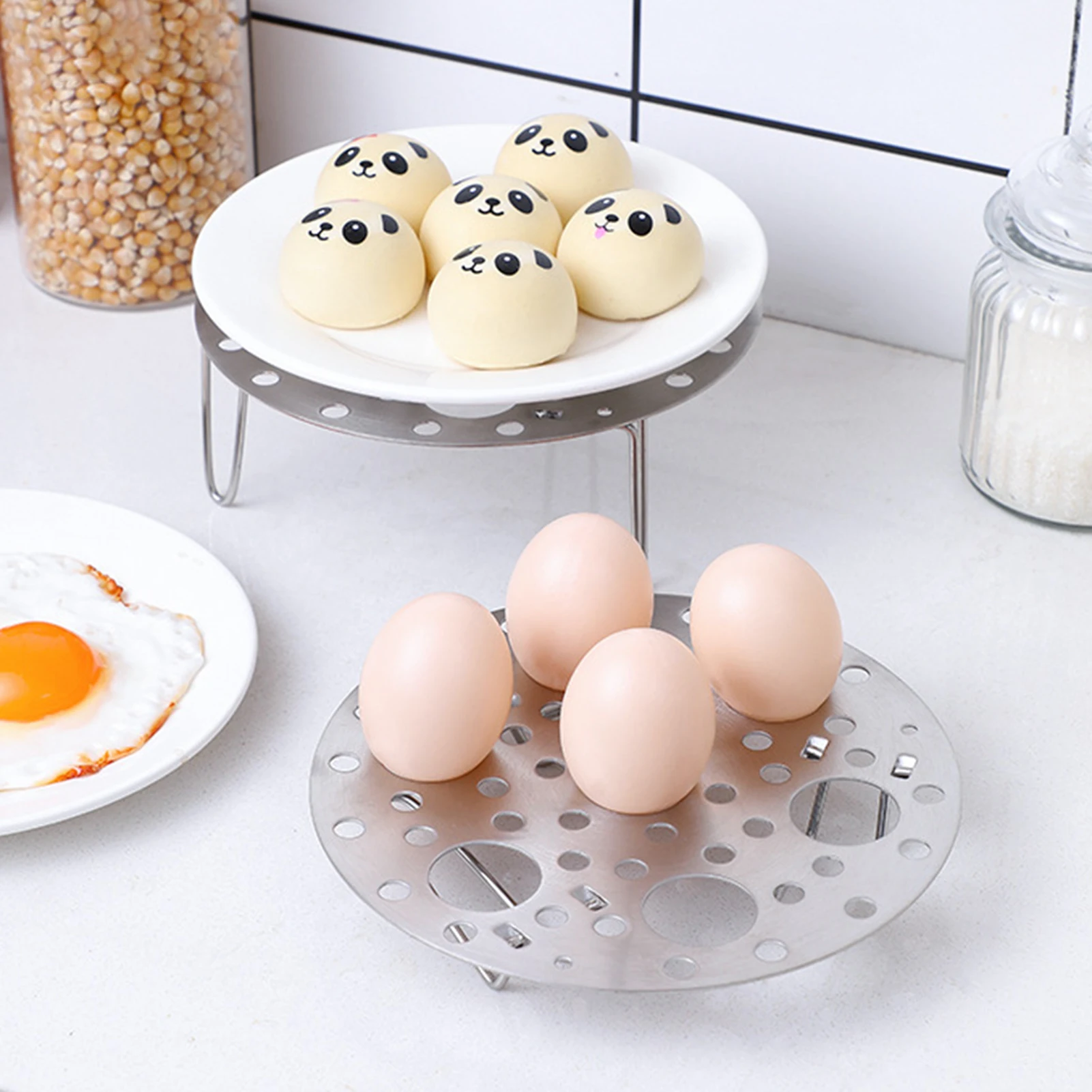 

foldable steaming tray water-boiled egg steamer tripod Stainless steel Pressure Cooker Steaming Canning Rack steaming rack