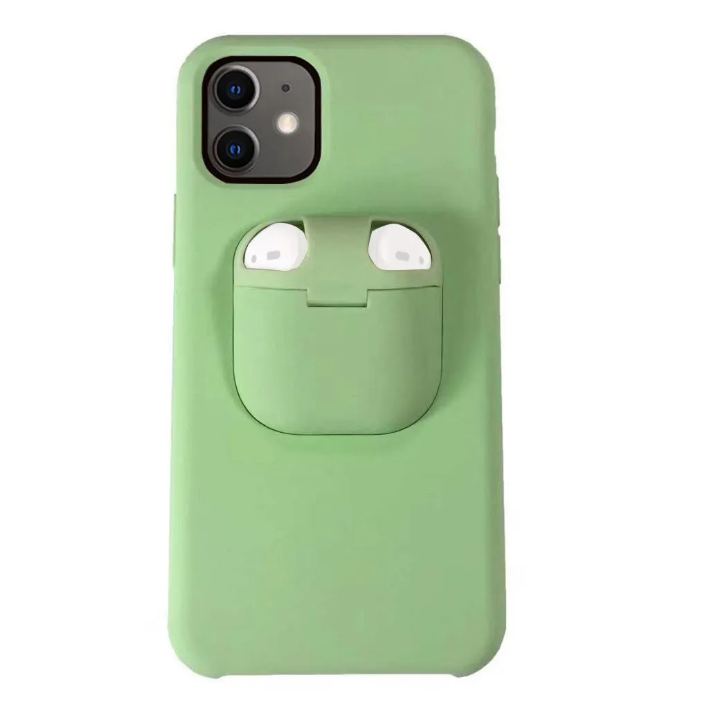 Жидкий силиконовый чехол для телефона для IPhone 11/Pro/MAX/XR/XS/X для Air Pods 2 в 1 мягкий чехол для 7 Plus/8 Plus
