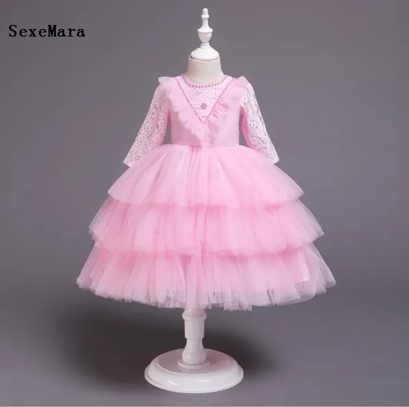 New Puffy Dress Children Flower Girls Party Elegent Princess Birthday Vestidos 2 4 6 8 10 12 13Years | Свадьбы и торжества