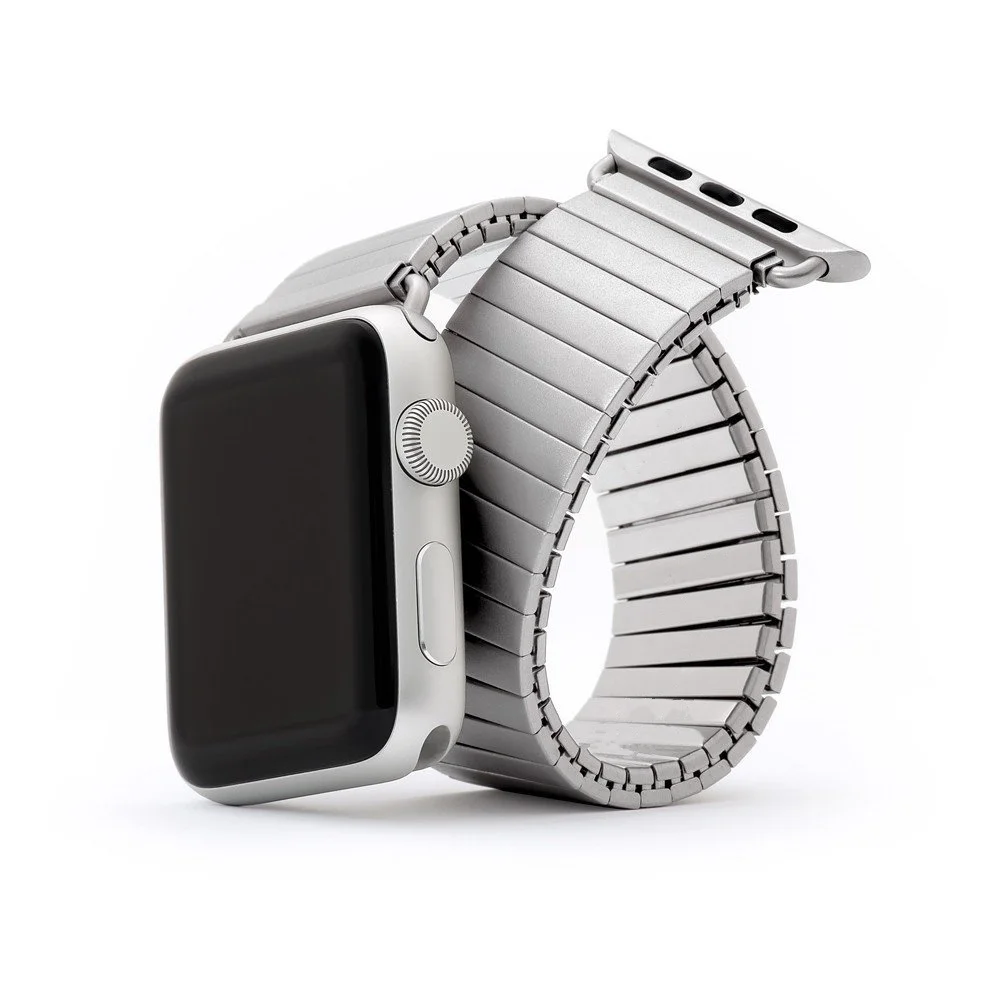 Ремешок эластичный для Apple watch band 44 мм 40 42 38 металлический браслет из нержавеющей