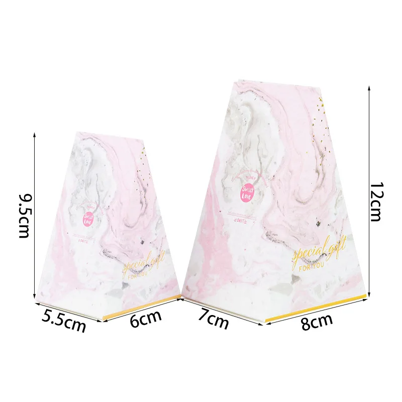 

10pcs 2 Size Wedding Favor Candy Boxes Triangle Gift Boxes For Birthday Party Baby Shower Decoration Chocolate Cookies Packing