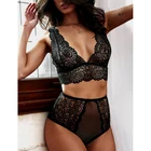 2 шт.компл., однотонные Трусики с высокой талией, сексуальное кружевное нижнее белье с открытой спиной, женский бюстгальтер, комплект трусиков размера плюс, нижнее белье