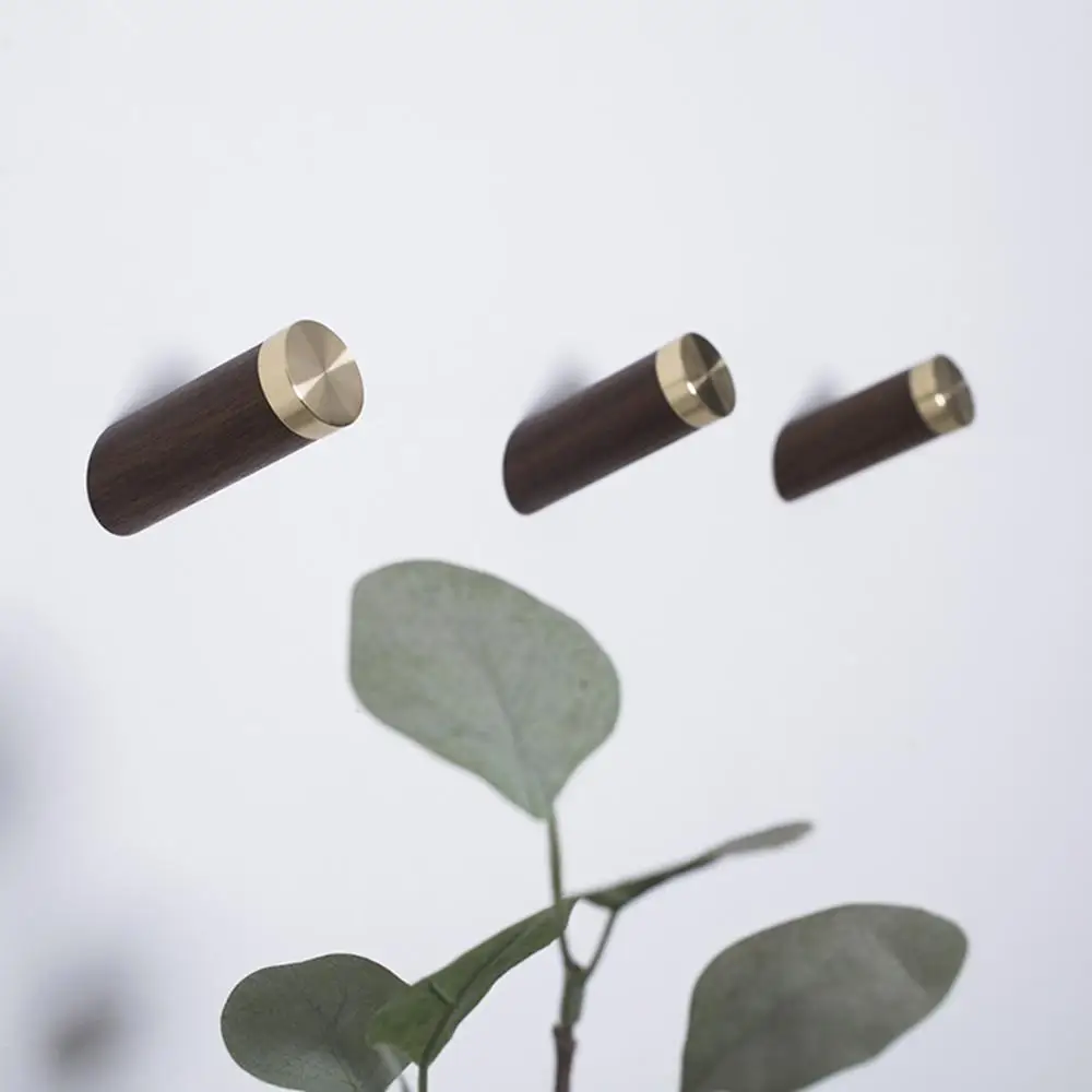 Скандинавский простой латунный Буковый крючок украшение из ореха в японском