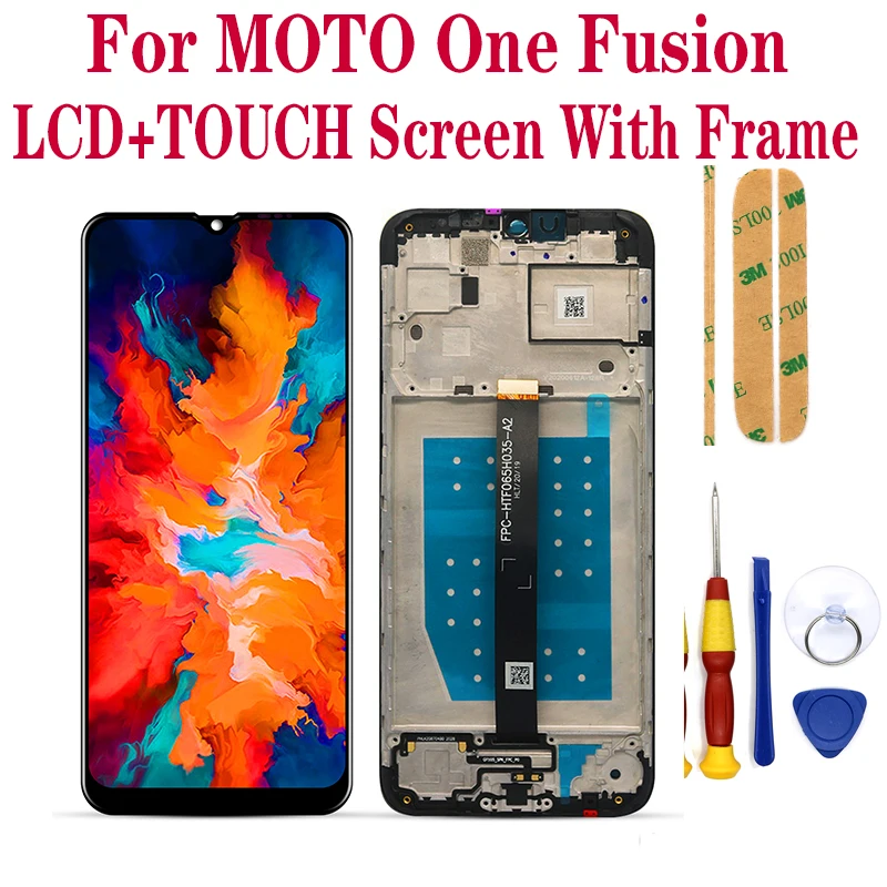 

Для Motorola Moto One Fusion XT2073 Полный ЖК-дисплей сенсорный экран дигитайзер в сборе с заменой рамки