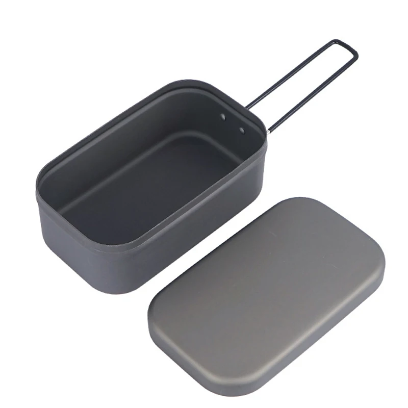 Рисоварка алюминиевый прямоугольный Ланч бокс складная ручка для кемпинга