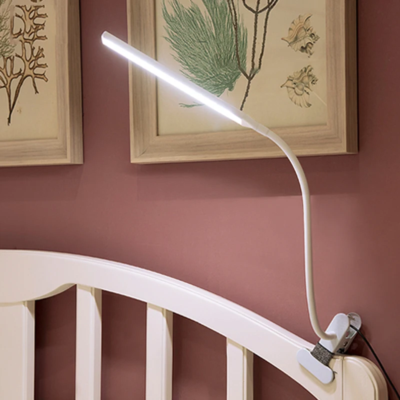 저렴한 LED 360 접는 클램프 책상 램프 눈 보호 충전식 테이블 램프 클립 침대 읽기 작업 및 컴퓨터에 대 한 빛에