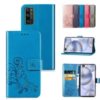 fashion solid color leather phone case for huawei honor 30 30s pro plus 10x x10 9x lite 9a 9c 9s card slot wallet cases cover
