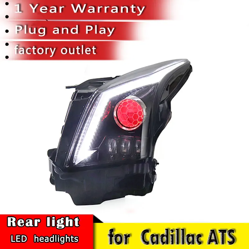 New Car Styling for Cadillac ATS Headlights 2014-2016 LED Headlight DRL Bi Xenon Lens High Low Beam Parking Fog Lamp |