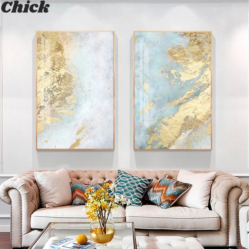 

Modern Nordic White Light Blue Canvas Painting Living Room Abstract Wall Art Picture Painting Room Printmaking Home Decor Poster