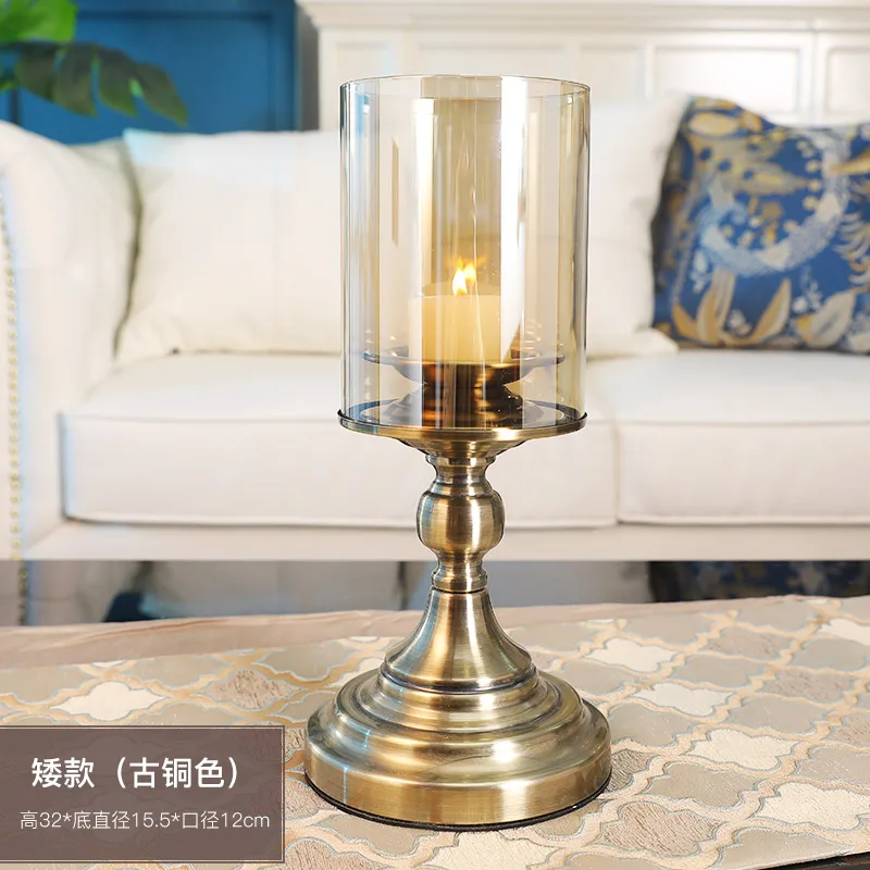 

Glass Decor European Candle Holder Luxury Candlestick Table Decoration Accessories Modern Support Bougie House Decoration BJ50ZT