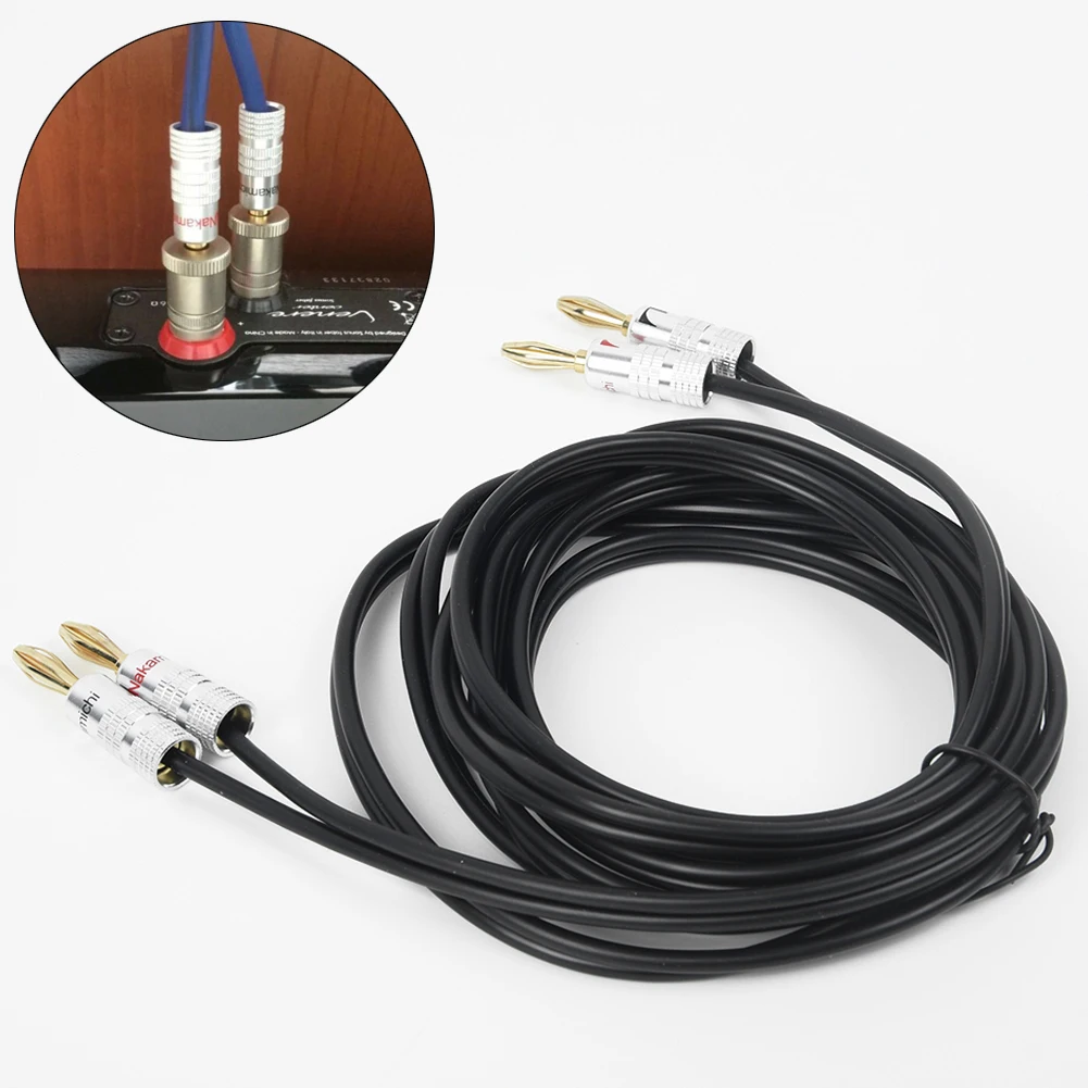

3 Meter Audio Speaker Cable Cord Line OFC Wire Banana Plug Connector Accessory