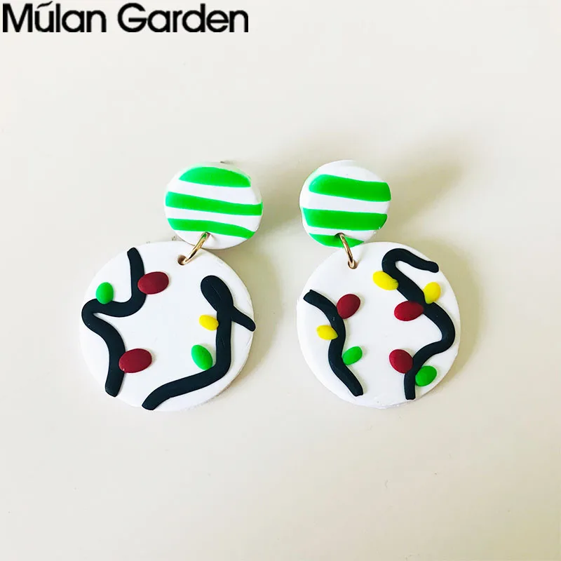 Рождественские серьги в виде снеговика из полимерной глины для женщин