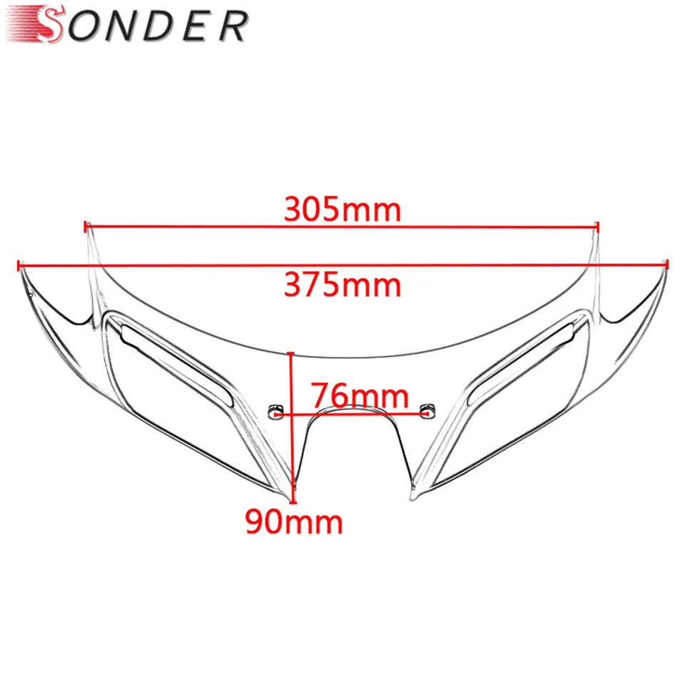 Motorcycle Carbon Front Fairing Pneumatic Winglets Tip Wing Protector Shell ABS Plastic Cover For Kawasaki Ninja 400 2018 2019 | Автомобили