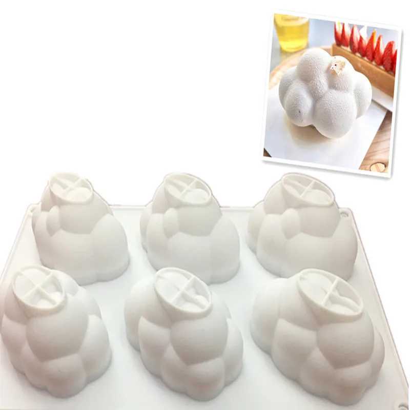 6 отверстий облако силиконовая форма для выпечки в форме цветка муссов