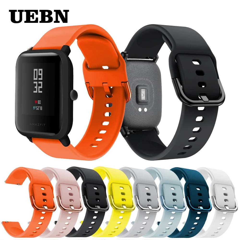 

UEBN 20mm 22mm Silicone Sport Band For Xiaomi Amazfit Bip/GTS Replacement Strap for Xiaomi Huami Amazfit GTR 42mm 47mm watchband