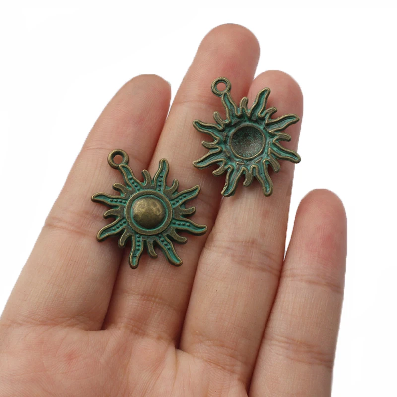 20 шт. ярь-Медянка патина подвеска в виде подсолнуха для рукоделия ожерелье