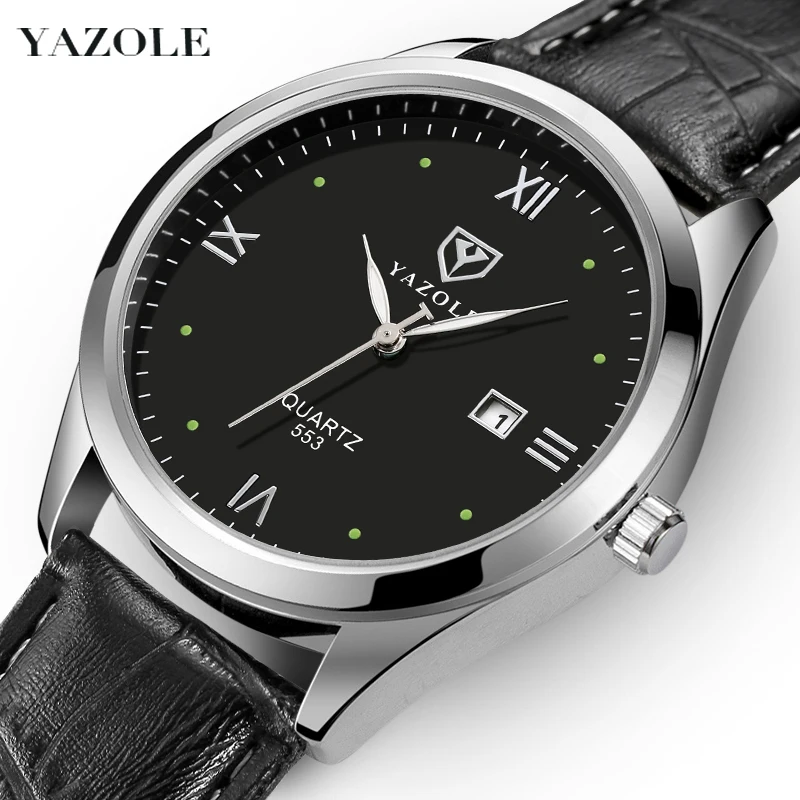 

Yazole Simple Fashion Business Men's quartz watch, glow-in-the dark waterproof belt watch