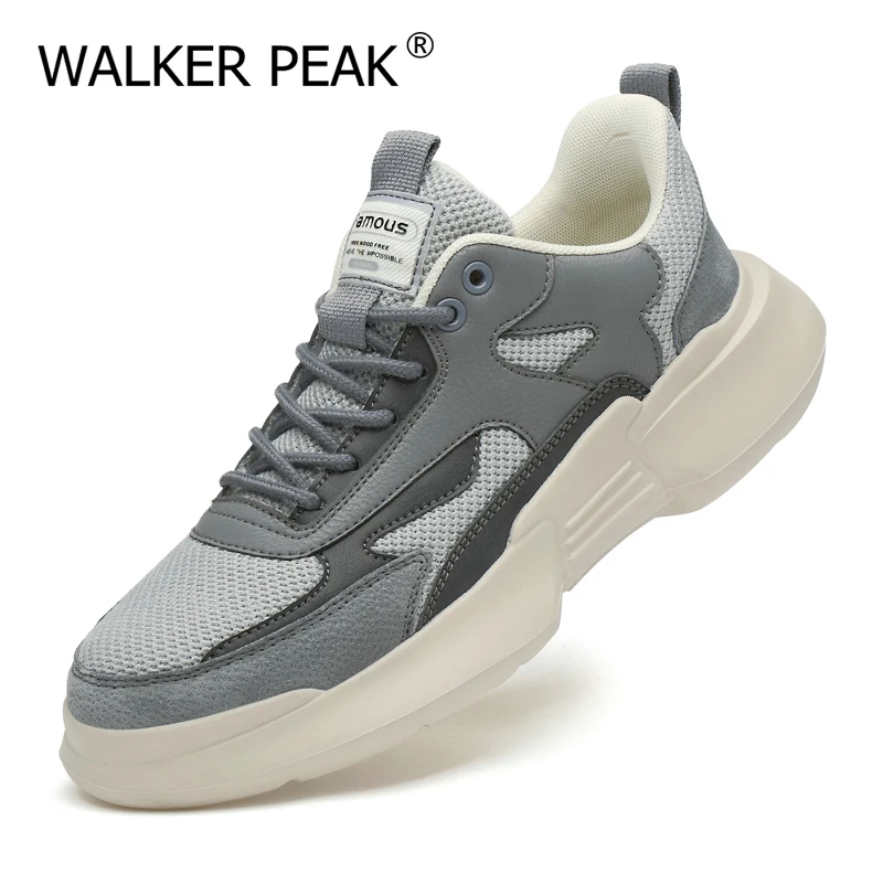 

Luxury Sneakers Mens Casual Shoes Vulcanized Genuine Leather Chunky Sneakers Men Vulcanize Male High Fashion Zapatos Hombre New
