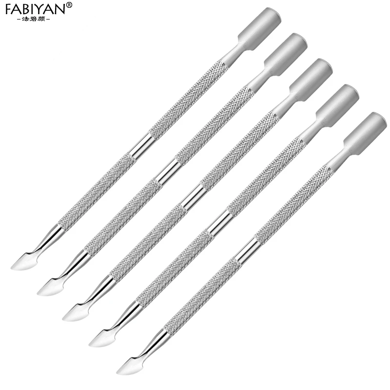 5 шт./лот инструмент для дизайна ногтей из нержавеющей стали двойной толкатель