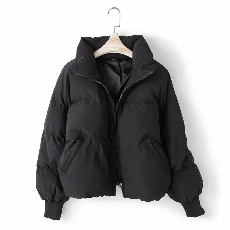 2021 Winter Coat Women's Warm Parkas Streetwear Thickened Loose Cotton Coat Jacket Women Elegant Stand Collar Cotton Jackets