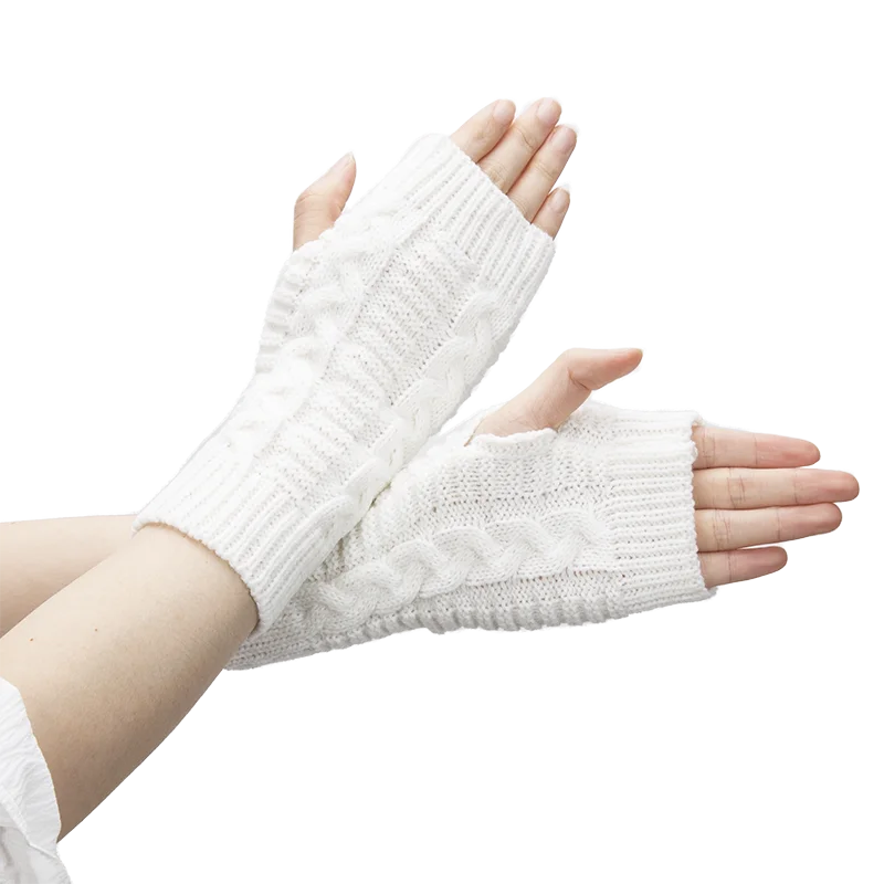 

1 пара, женские вязаные перчатки без пальцев