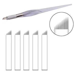 Аппарат для микроблейдинга бровей, губ, макияжа, кристалл, белого цвета, 5 игл, 14 контактов