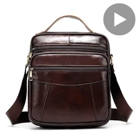 Portable Shoulder Messenger Women Men Bag Crossbody Genuine Leather Briefcase Office Business Work For Small Handbag Male Female