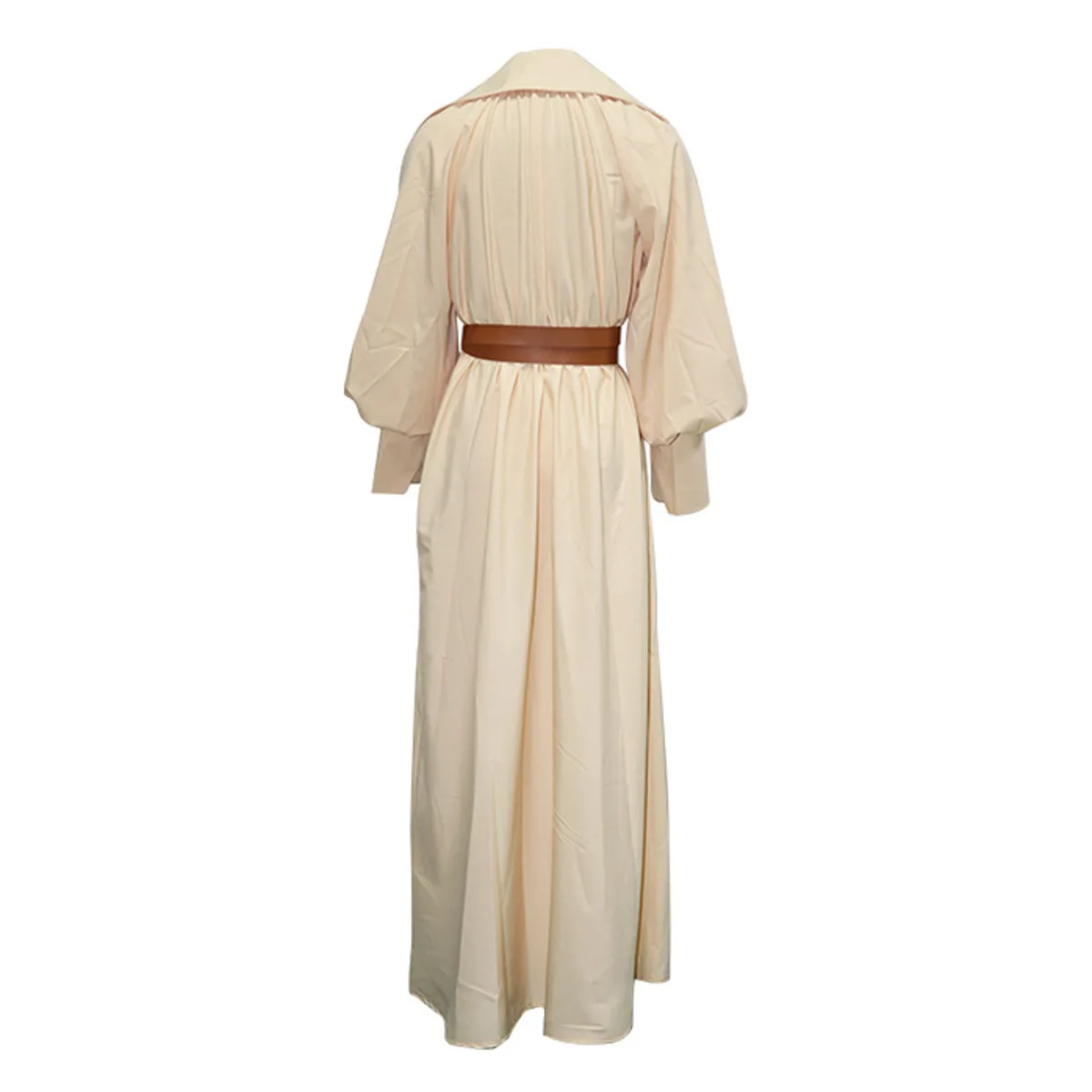

BacklakeGirls Shirts Dress Ladies Buttons Evening Dress With Belt Spring Autumn Long Sleeve Turn Down Collar Women Maxi Dress