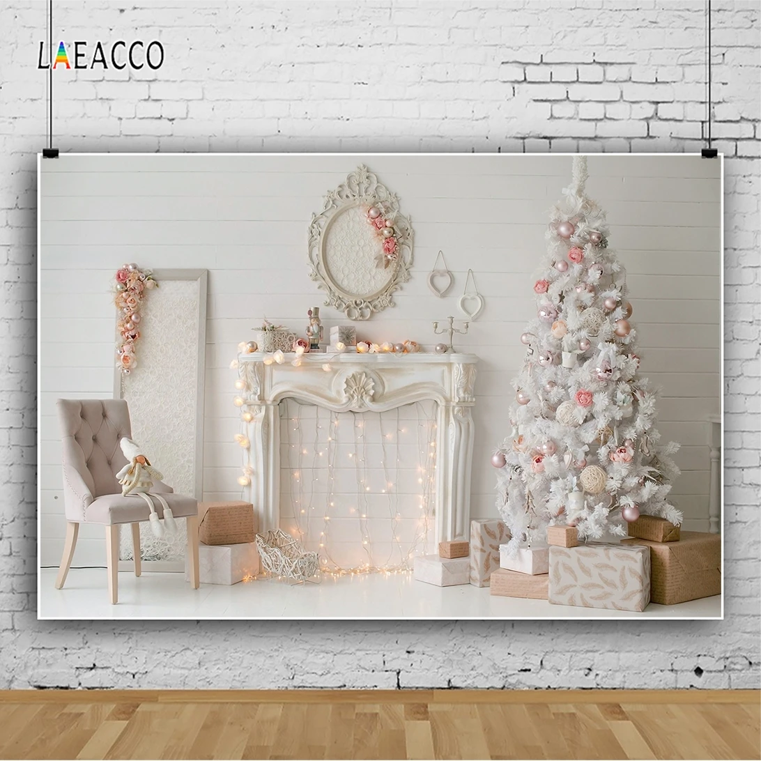 Laeacco Boudoir интерьер камин фотография рождественской елки фоны индивидуальные фотографические фоны для фотостудии