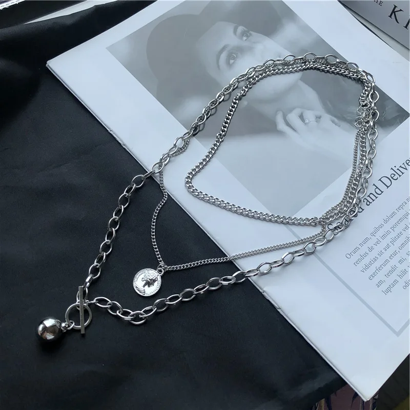 Цепочка для свитера в стиле хип хоп модное трехслойное ожерелье с изображением