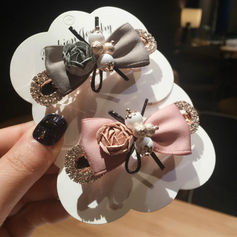 Стразы заколки для волос лента многослойная бант Корона Кнопка жемчужные