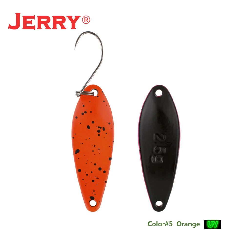 Jerry 1 шт., латунные рыболовные ложки pesca, яркие цвета, высокое качество, безделушки, форель, ложка, рыболовные приманки - Цвет: orange