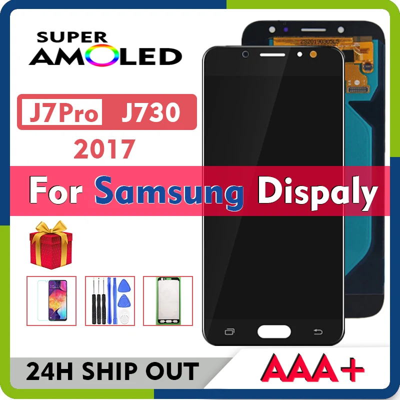 

ЖК-дисплей Super AMOLED для Samsung Galaxy J730, J730F, J7 Pro 2017, сенсорный экран, дигитайзер в сборе для Samsung J730, ЖК-дисплей