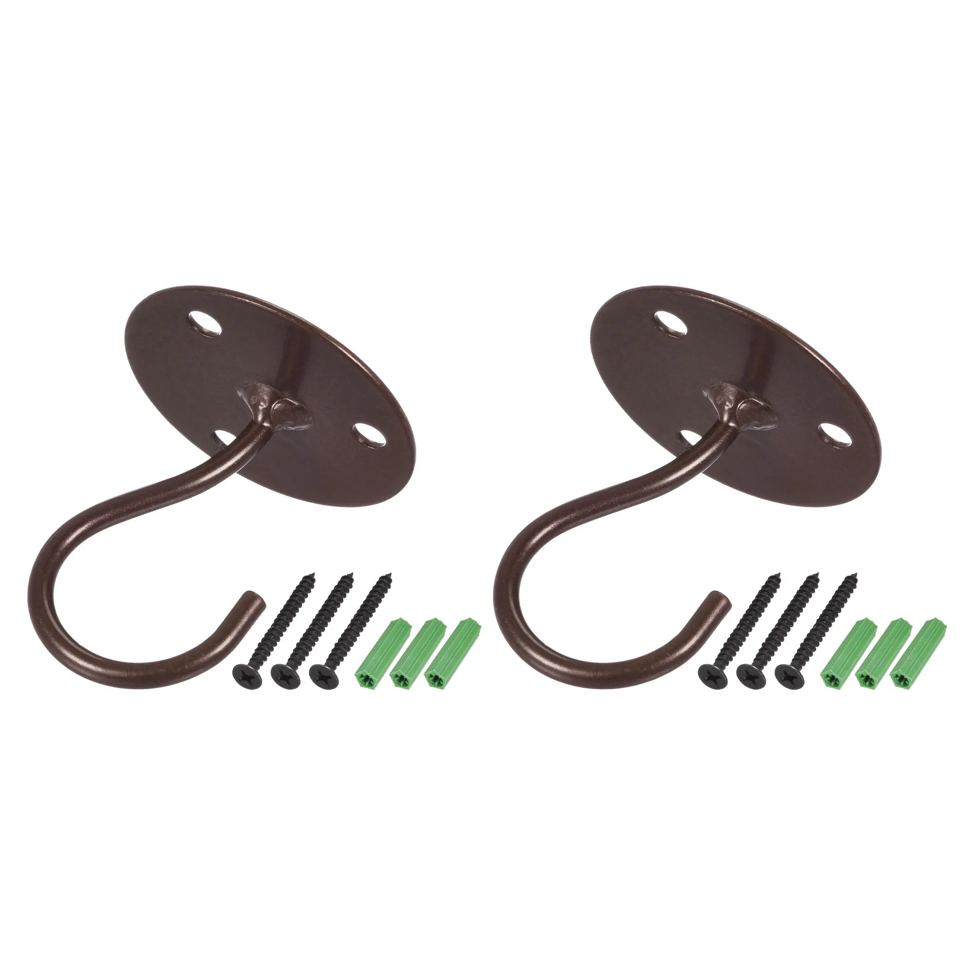 

Uxcell Ceiling Hooks Wall Mounted 55mm Round Plate Iron for Hanging Chandeliers Plants Brown 2 Pcs
