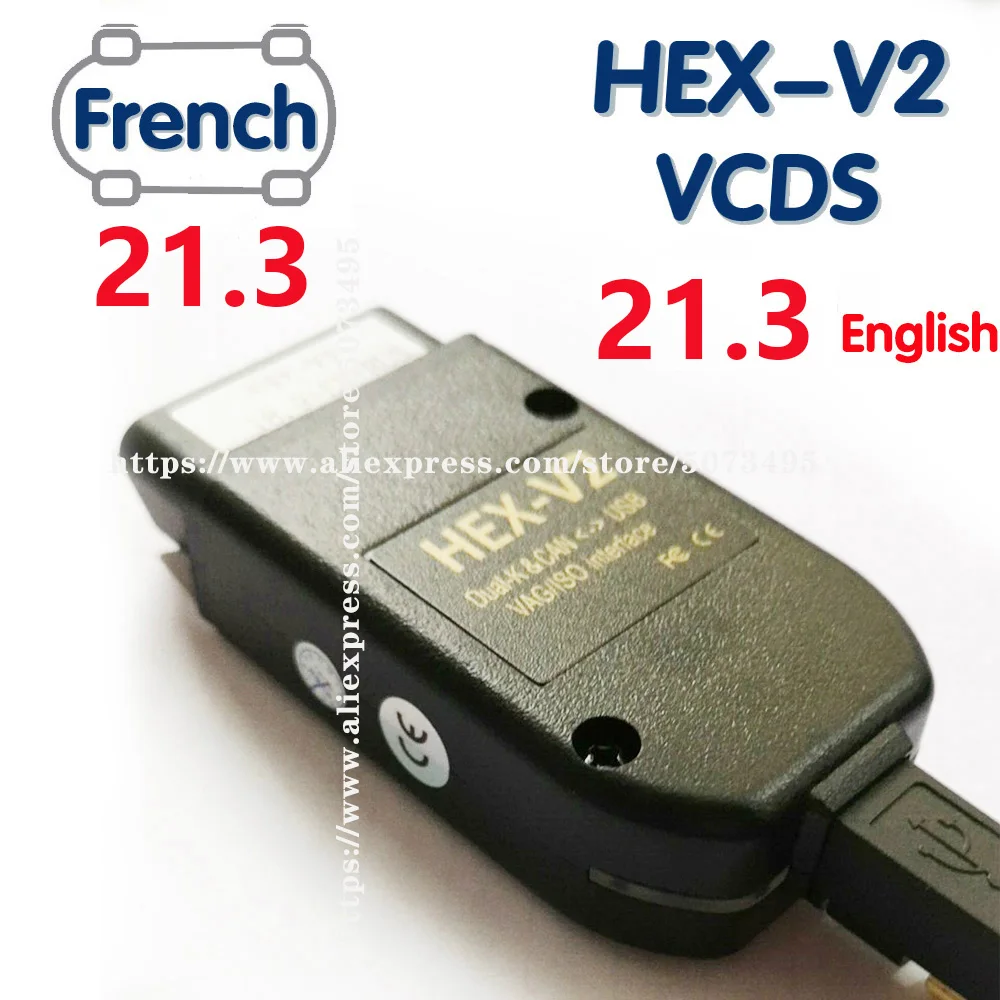 Сканеры VAG COM 21 3 VAGCOM OBD HEX V2 интерфейс для VW AUDI Skoda Seat Английский Французский ATMEGA162