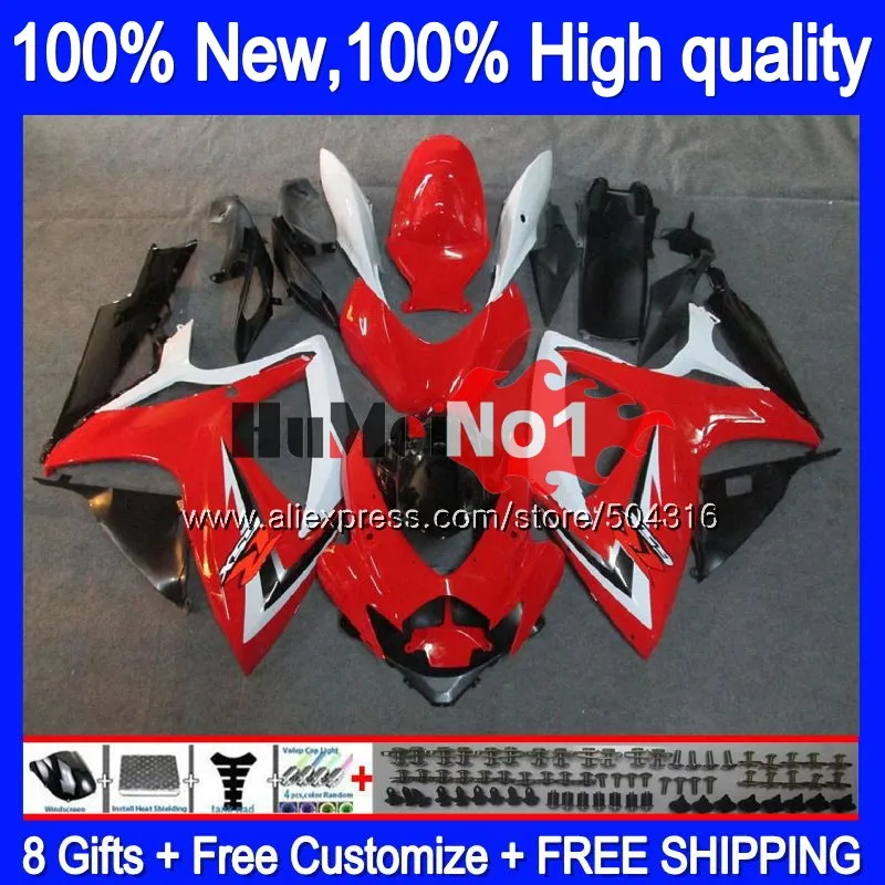 

Корпус для SUZUKI GSX R600 GSX-R750 GSXR 600 750 CC 06 07 2006 16MC.19 GSXR-600 K6 GSXR600 GSXR750 06 07 глянцевый красный обтекатель