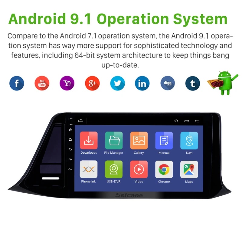 Seicane Android 9 1 &quotавтомобильный радиоприемник GPS головное устройство плеер для 2018 2019