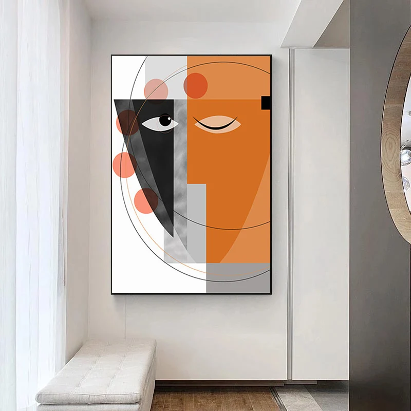 Абстрактные лица Геометрическая Картина на холсте Современные постеры и принты