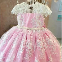 pageant pink ball gown flower girl dresses first communication dress girls princess wedding new year dresses 2021