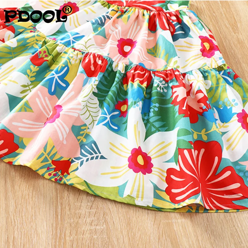 

Summer Baby Girl Princess Dresses Halter Children Clothing Infant Flower Print Kids Girl Clothes