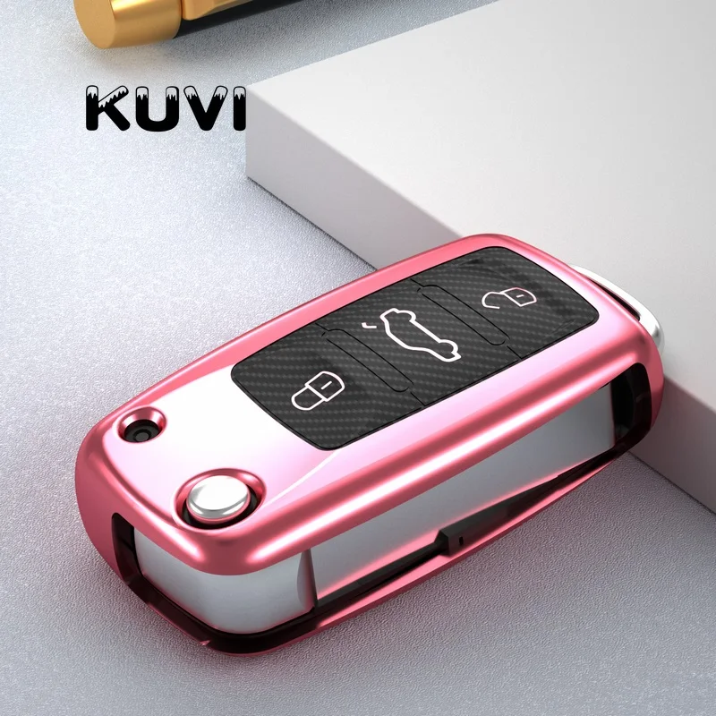 Мягкий чехол из ТПУ для автомобильного ключа Volkswagen VW Passat Golf Jetta Bora Polo Sagitar Tiguan Skoda