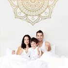 Романтическая Персонализированная Настенная Наклейка мандалы с цветами для детских комнат, художественная наклейка, съемные настенные наклейки для спальни