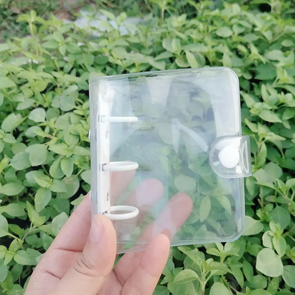 

Mini 3 Hole Spiral Notebook 3 Hole Loose Leaf Binder PVC Accessories Zip Diary Planner Bag Paper Transparent PP M2I1